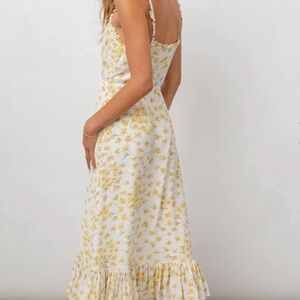 Rails Yellow Floral Midi Dress L
